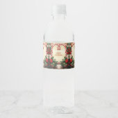 Candy Cane Kerstvakantie Waterfles Label Etiket (Voorkant)