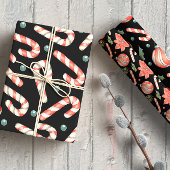 Candy Cane Kerstversiering rood en groen Inpakpapier Vel