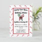 Candy Cane Kisses en 50th Birthday Wishes Kaart (Staand voorkant)