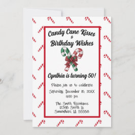 Candy Cane Kisses en 50th Birthday Wishes Kaart