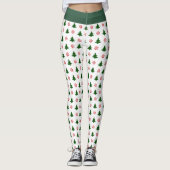 Candy Cane Kisses en kerstbomen Leggings (Voorkant)