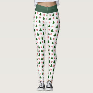 Candy Cane Kisses en kerstbomen Leggings