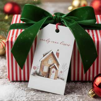 Candy Cane Kisses Gingerbread House Kerstcadeau Cadeaulabel