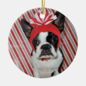 Candy Cane Kisses - Lola B. Boston Ornament (Voorkant)