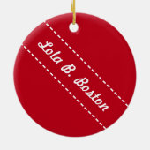 Candy Cane Kisses - Lola B. Boston Ornament (Achterkant)