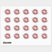 Candy Cane Kisses Ronde Sticker (Vel)