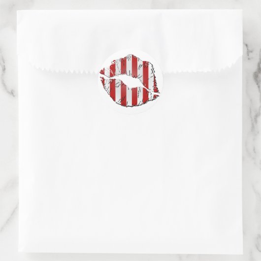 Candy Cane Kisses Ronde Sticker (Tas)