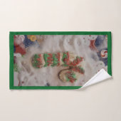 Candy Cane Kitchen Hand Towel on Green Handdoek (Handdoek)