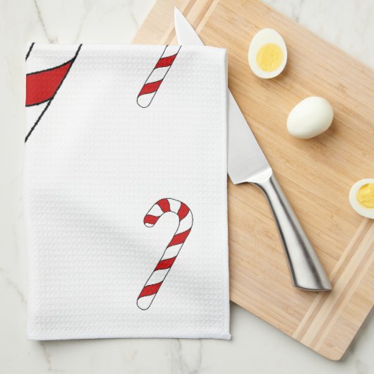 Candy Cane Kitchen Towel Theedoek (Quarter Fold)