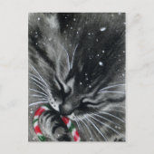 Candy Cane Kitten Cat Briefkaart (Voorkant)