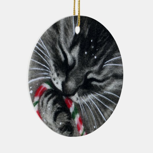 Candy Cane Kitten CAT Ornament (Rechts)
