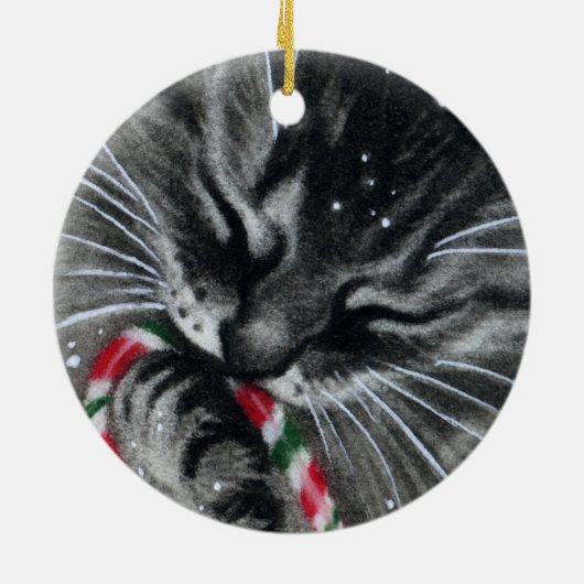 Candy Cane Kitten CAT Ornament (Achterkant)