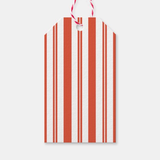 Candy Cane Koor-Grote Streep Cadeaulabel (Voorkant)