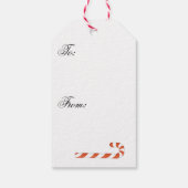 Candy Cane Koor-Grote Streep Cadeaulabel (Achterkant)
