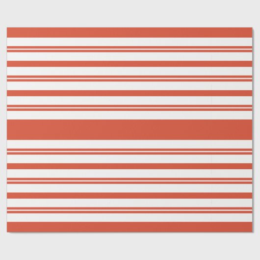 Candy Cane Koor- Streep-Horizontaal Cadeaupapier (Vlak)