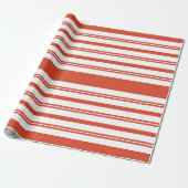 Candy Cane Koor- Streep-Horizontaal Cadeaupapier (Uitgerold)