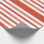 Candy Cane Koor- Streep-Horizontaal Cadeaupapier (Hoek)