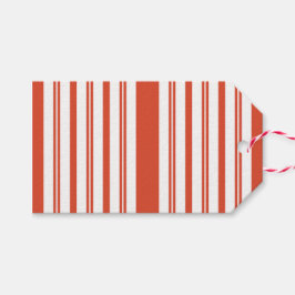 Candy Cane Koor-Streep- Verticaal Cadeaulabel