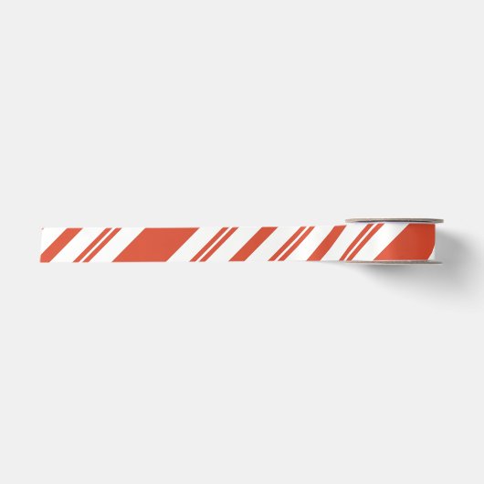 Candy Cane Koorstreep-Diagonaal Satijnen Lint (Voorkant)