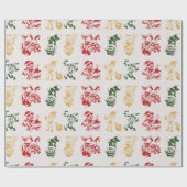 Candy Cane Kousen Kerstboom Cadeaupapier (Vlak)