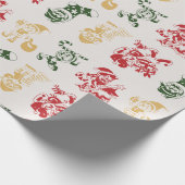 Candy Cane Kousen Kerstboom Cadeaupapier (Hoek)