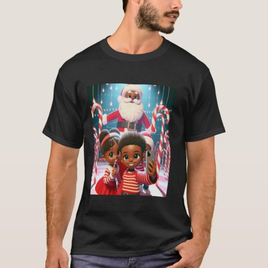 Candy Cane Lane Afro-Amerikaanse broers en zussen  T-shirt (Voorkant)