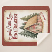 Candy Cane Lane Bed & Breakfast Sherpa Blanket Sherpa Deken (Voorkant (horizontaal))