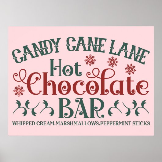 Candy Cane Lane Hot Chocolate Bar Poster (Voorkant)