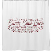 Candy Cane Lane Kerstmis Douchegordijn (Voorkant)