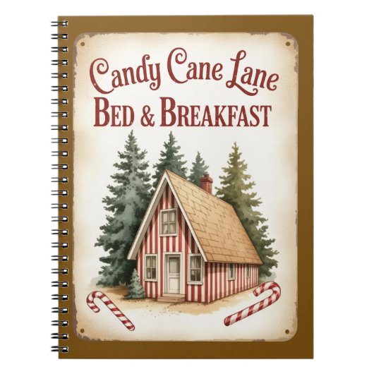 Candy Cane Lane Notebook Notitieboek (Voorkant)