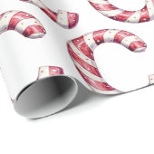 Candy Cane Letter C Kerst Cadeaupapier (Rol Hoek)