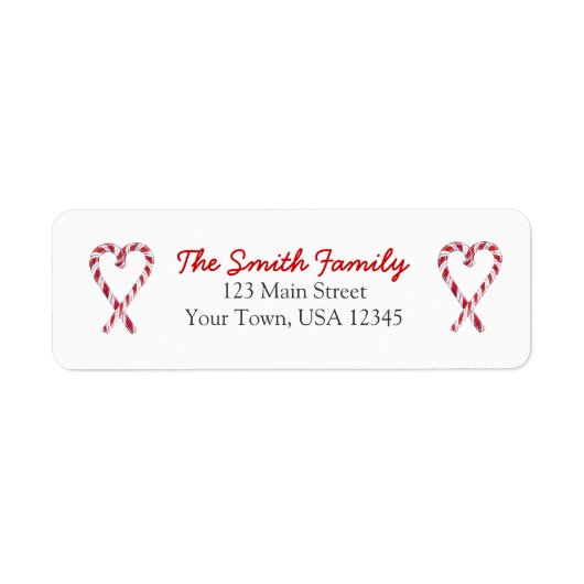 Candy Cane Liefde Retouradres Sticker (Voorkant)