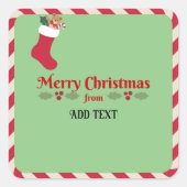 Candy Cane Lijst SJABLOON Vierkante Sticker (Voorkant)