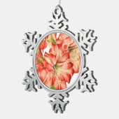 Candy Cane Lily op Pewter Sneeuwvlok Ornament (Rechts)