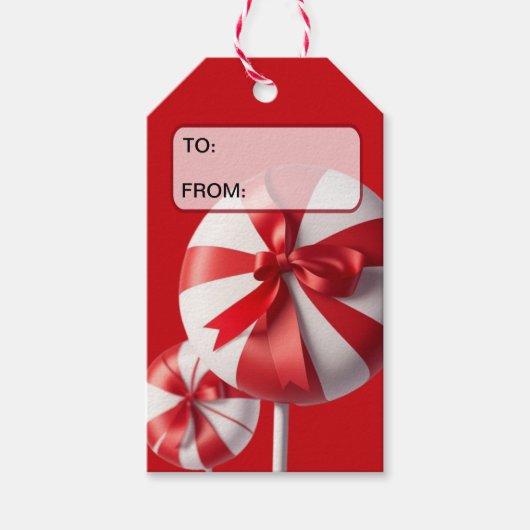 Candy Cane Lollies/rood/Gift Label Cadeaulabel (Voorkant)