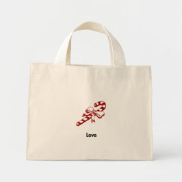 Candy Cane Love Mini Tote Bag