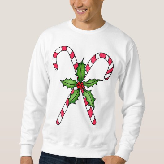 Candy Cane Mannen Sweatshirt (Voorkant)