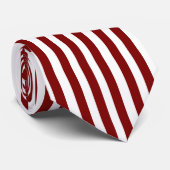 Candy Cane Maroon en White Striped Necktie Stropdas (Opgerold)