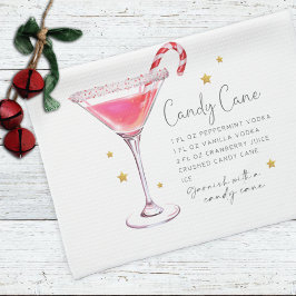 Candy Cane Martini Drink Vakantie Kerstrecept Theedoek