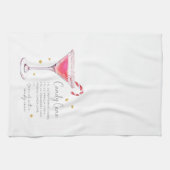 Candy Cane Martini Drink Vakantie Kerstrecept Theedoek (Horizontaal)