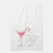 Candy Cane Martini Drink Vakantie Kerstrecept Theedoek (Verticaal)