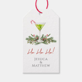 Candy Cane Martini en Mistletoe Koppel Vakantie Cadeaulabel