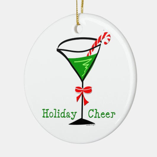 Candy Cane Martini Keramisch Ornament (Links)