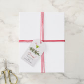 Candy Cane Martini & Mistletoe Kerstfeest Wensen Cadeaulabel (Met Touw)