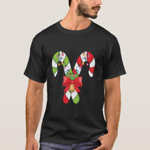 Candy Cane Merry and Bright Christmas Lights Long T-shirt