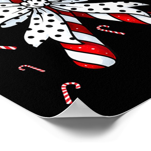 Candy Cane Merry And Bright Red And White Candy Co Poster (Hoek)