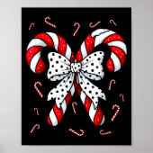 Candy Cane Merry And Bright Red And White Candy Co Poster (Voorkant)