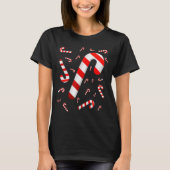 Candy Cane Merry And Bright Red And White Candy Co T-shirt (Voorkant)