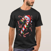 Candy Cane Merry and Bright Red and White Snoep Co T-shirt (Voorkant)