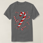 Candy Cane Merry and Bright Red and White Snoep Co T-shirt (Design voorkant)